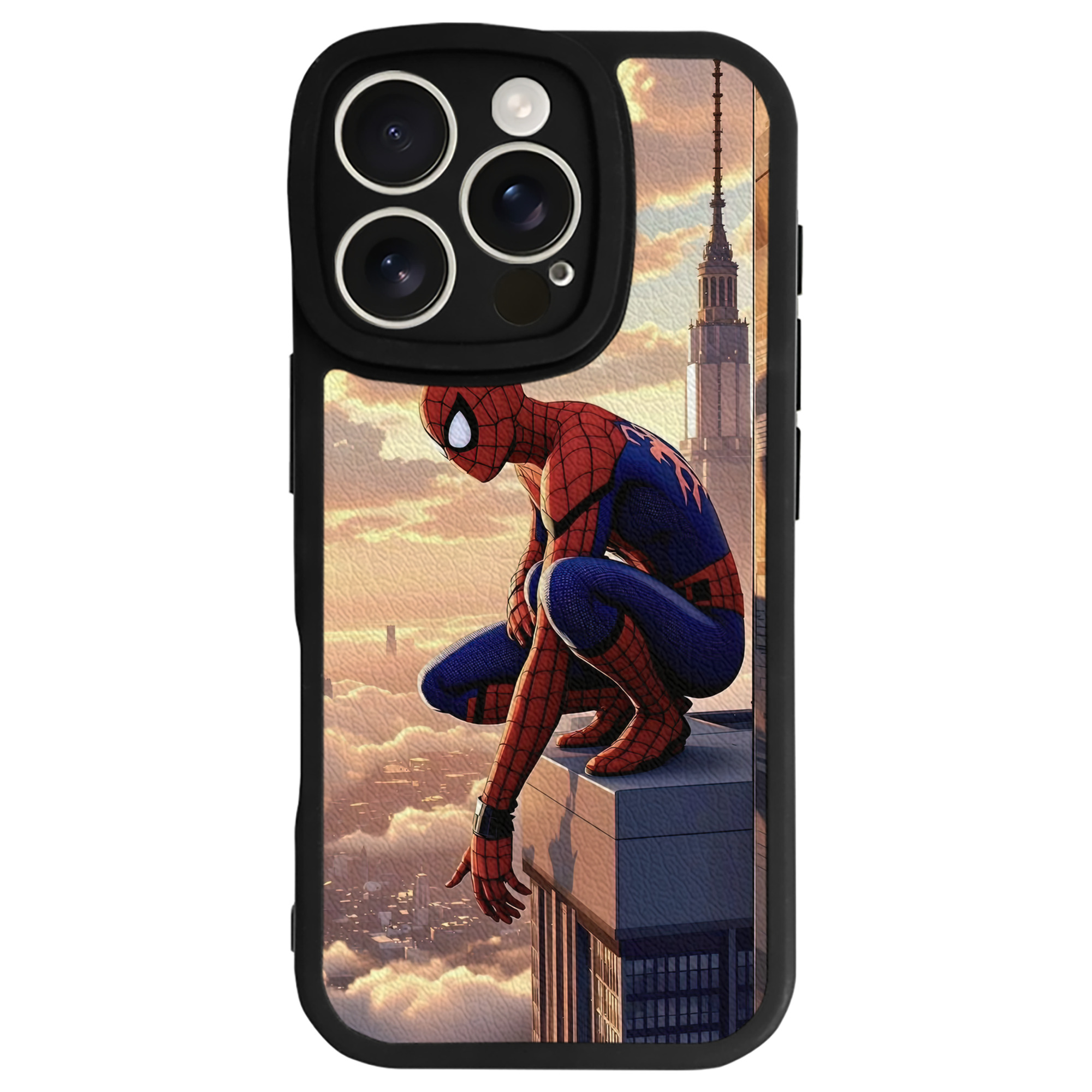 （画像用） Spider Man スパイダーマン 【iPhone 16シリーズ対応】シリコンスマホケース（レザー調） 材質：シリコン